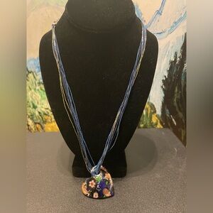 Murano Glass from Italy Blue Heart-Shaped Pendant